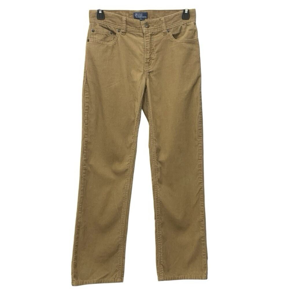 Polo Ralph Lauren Boys Corduroy Pants Size 12 Tan Straight Leg Cotton